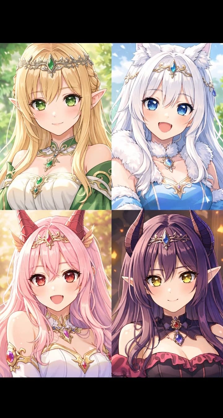 Four princesses fallen in love thumbnail