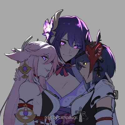 Raiden Ei, Yae Miko, and Kujou Sara  thumbnail