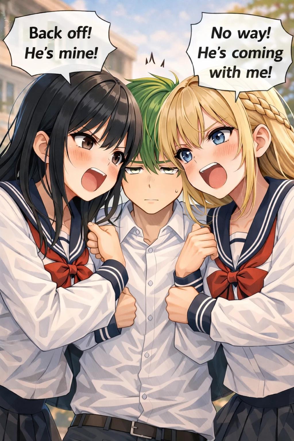 Your childhood friend and your crush fights over you thumbnail