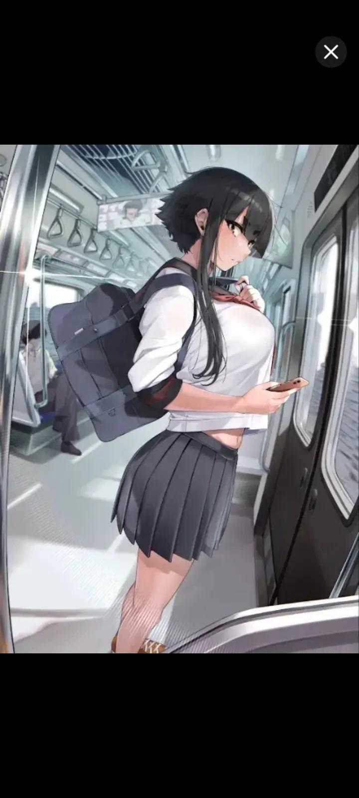 Hayato Kasuki, a tomboyish teenage girl, a high school student who is late for school, takes the train thumbnail