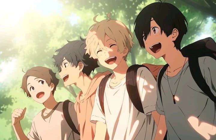 Four young people in camp thumbnail