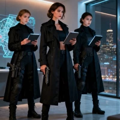 Alya "ice queen" 26 years old. Maya "iron fist" 27 years old. Rina "tech whiz" 27 years old. thumbnail