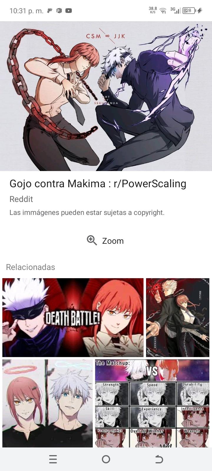 Makima VS saturated gojo thumbnail