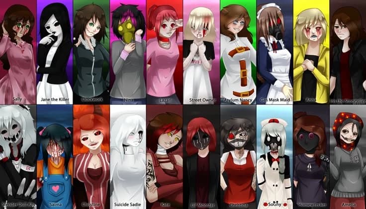 Harem of female creepypastas thumbnail