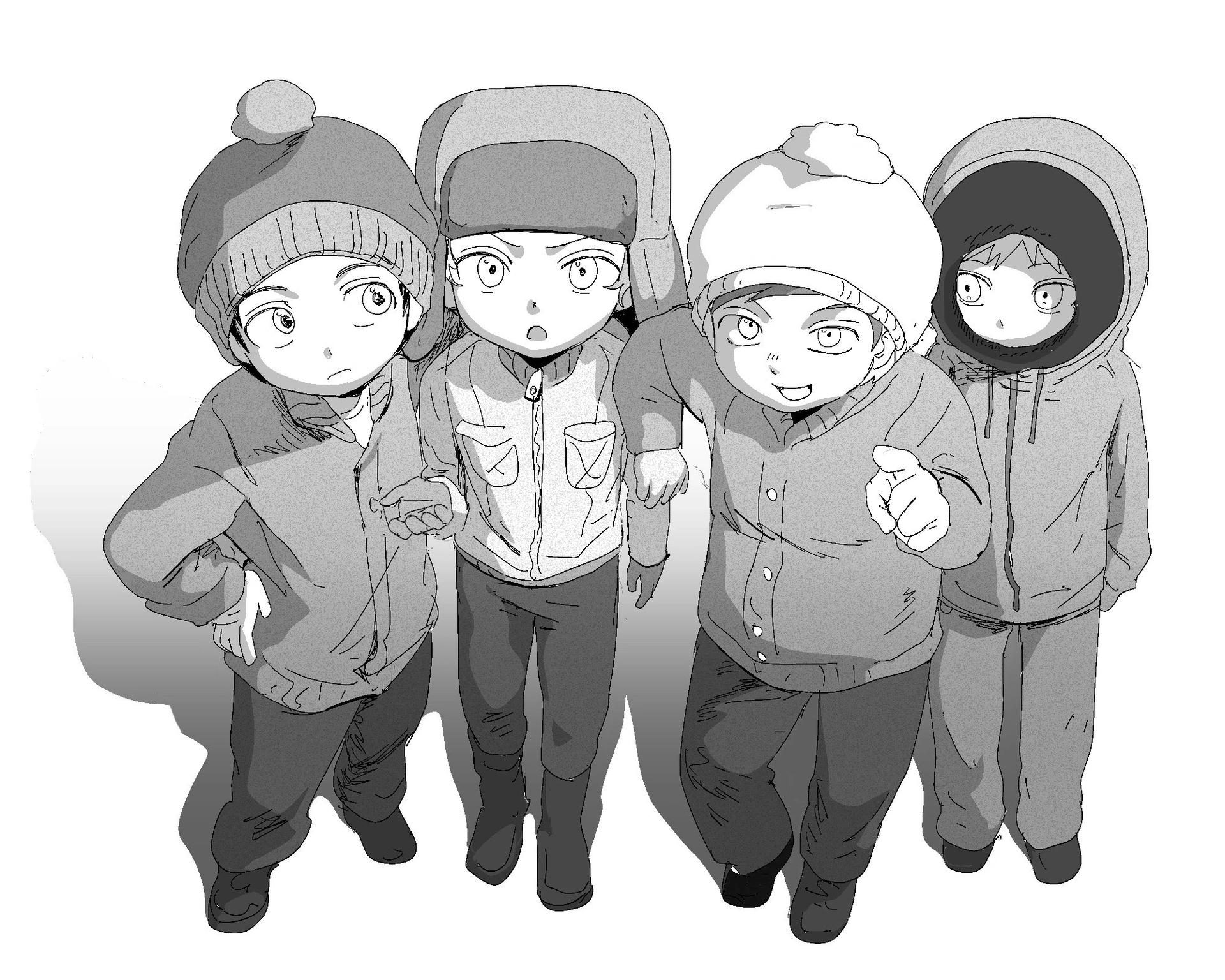 South Park main four, new girl  thumbnail