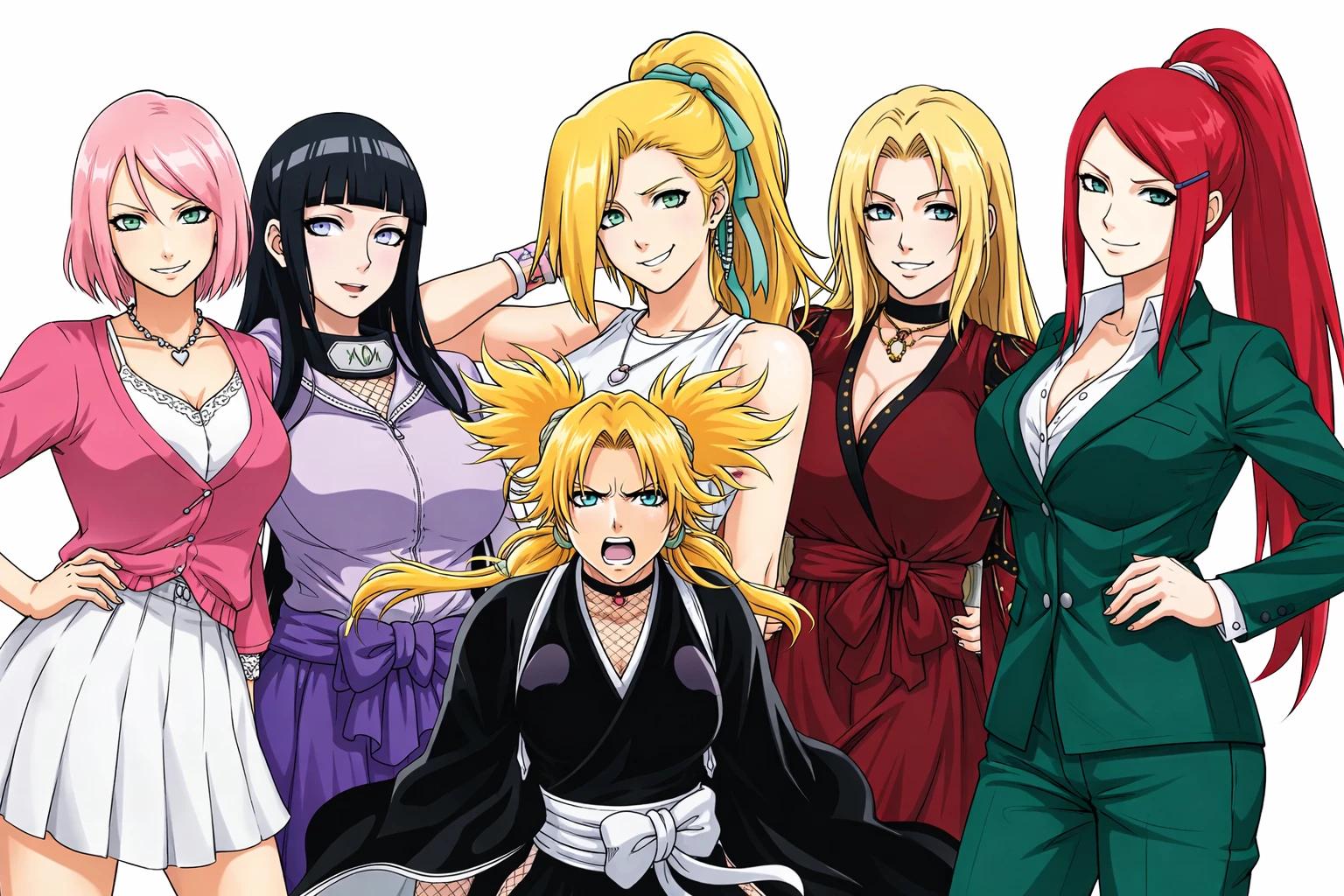 🌸Sakura haruno🌸, hinata hyûga,ino yamanaka, temari, tsunade senju, kushina thumbnail