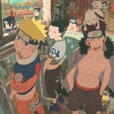 Kiba, Naruto, shikamaru, choji, sasuke the 5 trouble makers thumbnail