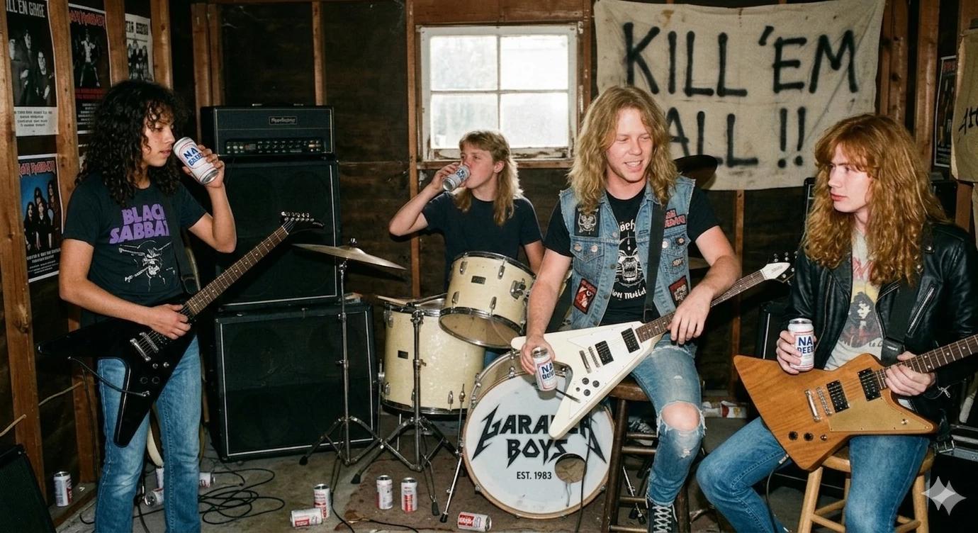 Lars Ulrich, James Hetfield, Kirk Hammett, and Dave Mustaine  thumbnail
