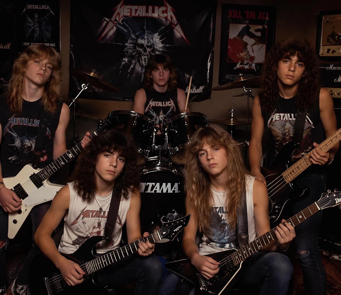 James Hatfield, Kirk Hemmett, Dave Mustaine, Lars Ulrich, and Robert Trujillo thumbnail