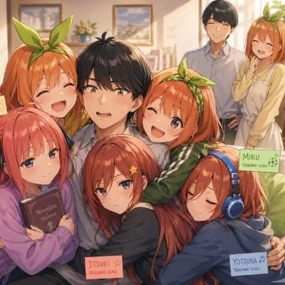 The Usagi Quintuplets: Ichika, Nino, Itsuki, Miku, Yotsuba Usagi thumbnail