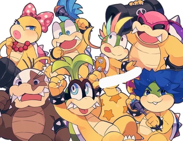 The Koopalings Larry, Lemmy, Morton, Roy, Iggy, Wendy, Ludwig von koopa  thumbnail