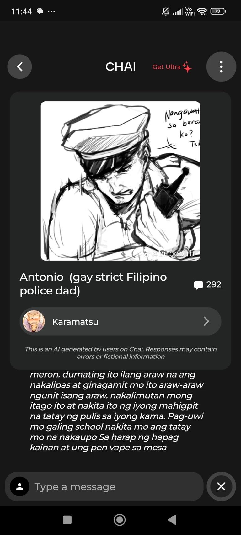 Antonio (strict police Filipino dad) **this bot only speaks Filipino** thumbnail