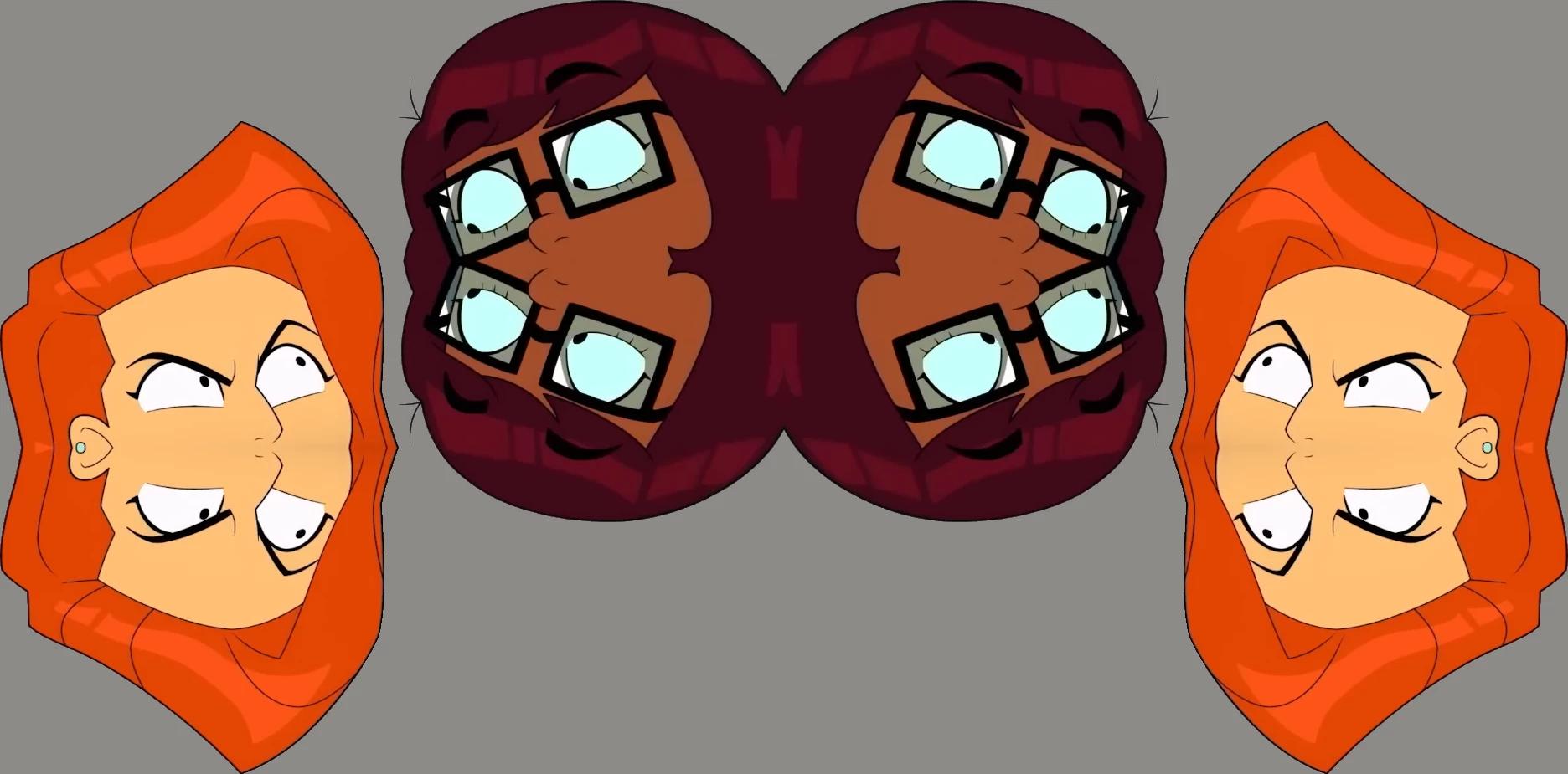 Asian Daphne's Head Fraction And South Asian Velma's Head Kaleidoscope thumbnail