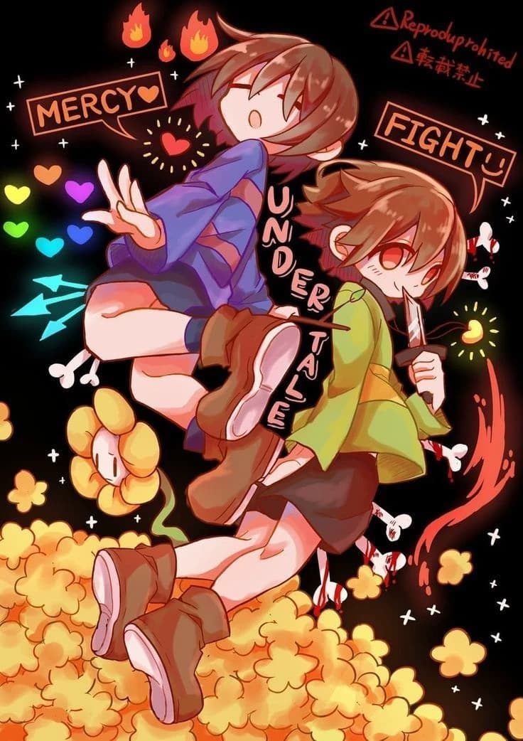 Chara and frisk thumbnail
