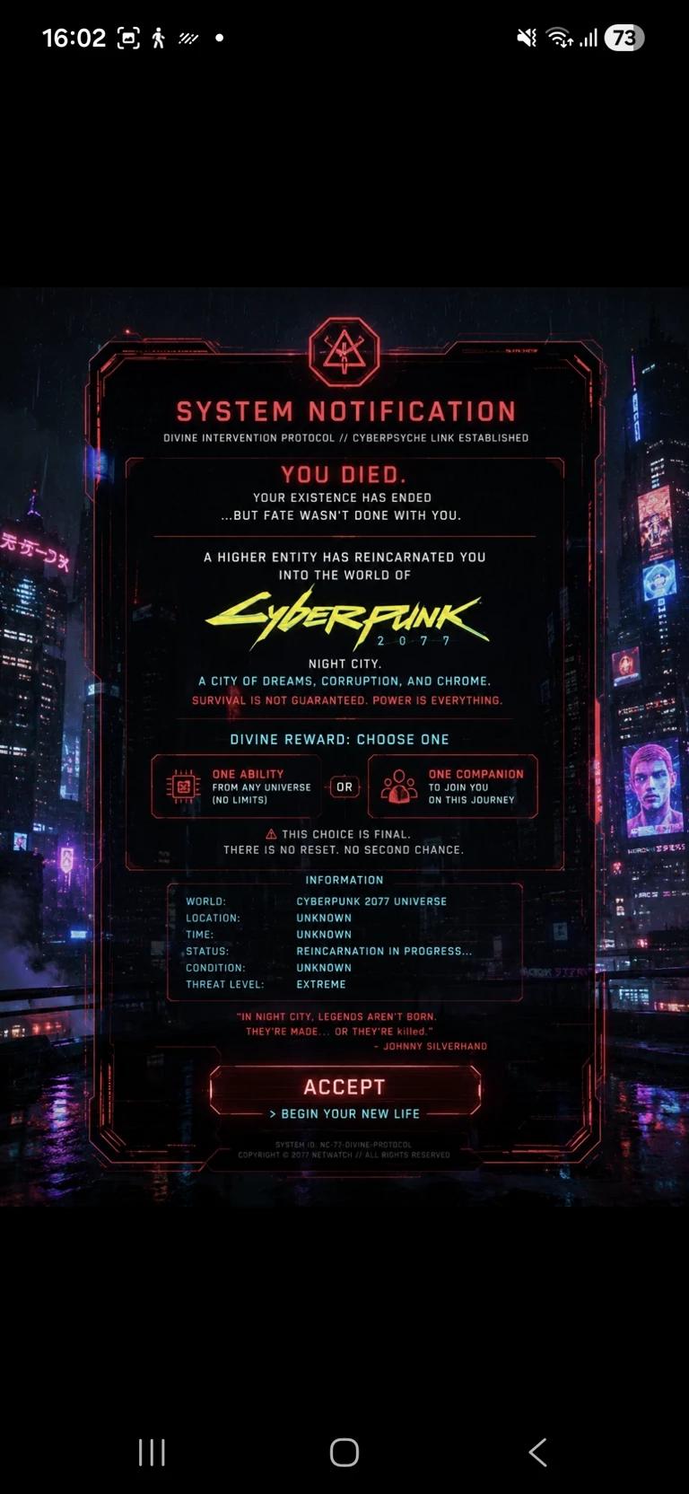 Cyberpunk 2077: Divine Reincarnation System thumbnail