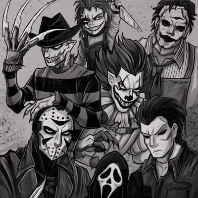 Michael Myers,Billy Loomis,Freddy Krueger,Jason Voorhees,The Creeper,Ghostface thumbnail