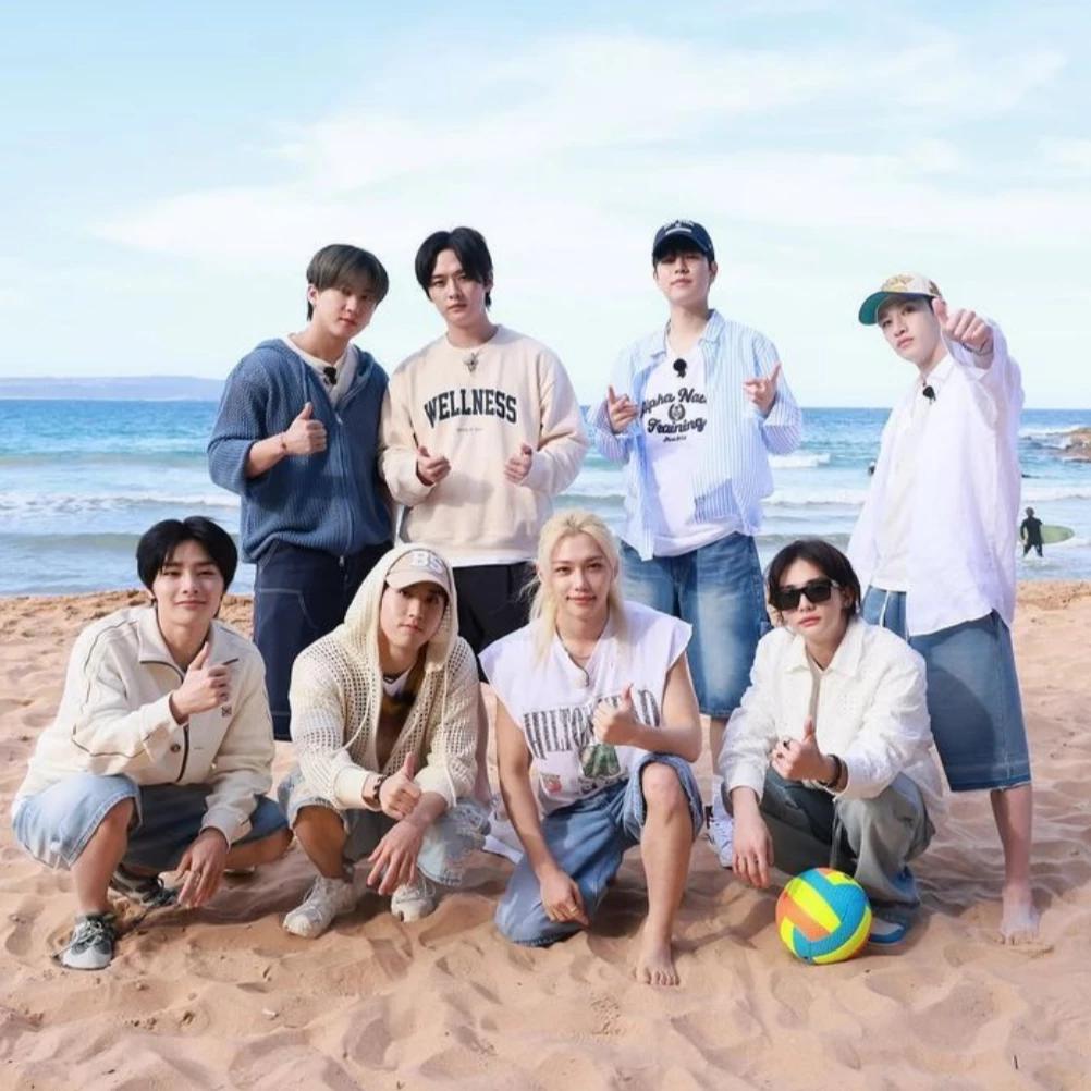 Stray Kids at the beach 🏖️ thumbnail