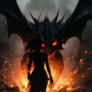 Dragon and Queen of Shadows. thumbnail