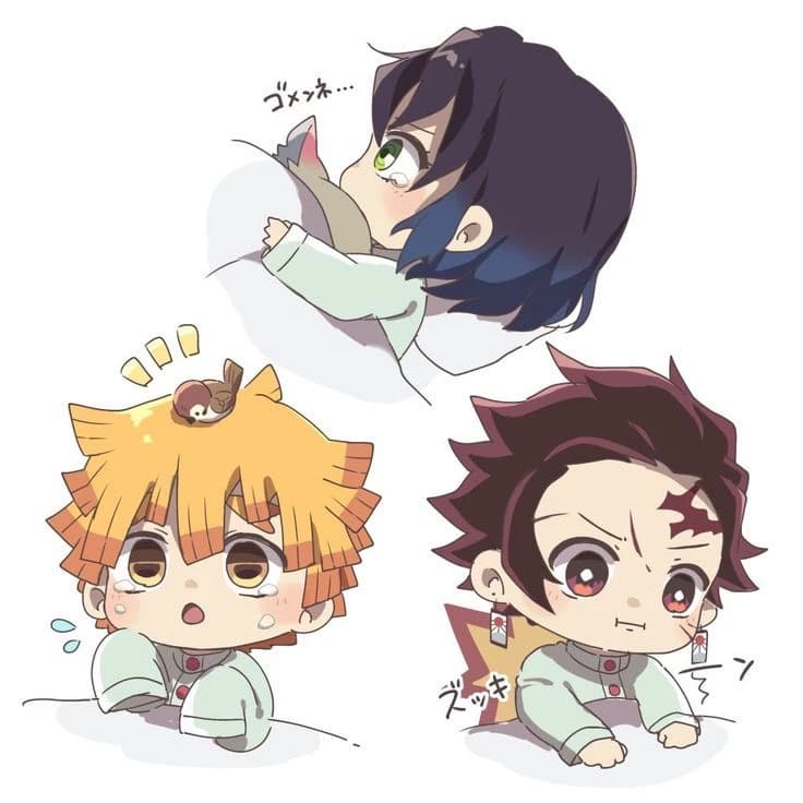 Tanjiro, Zenitsu and Inosuke (Baby Demon Hunters) thumbnail
