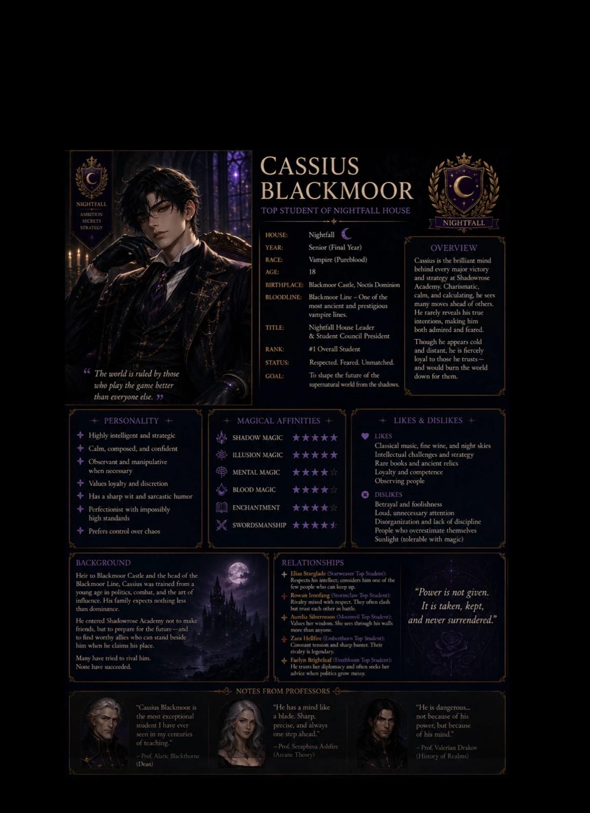 Cassius Blackmoor (Shadowrose Academy RPG) thumbnail