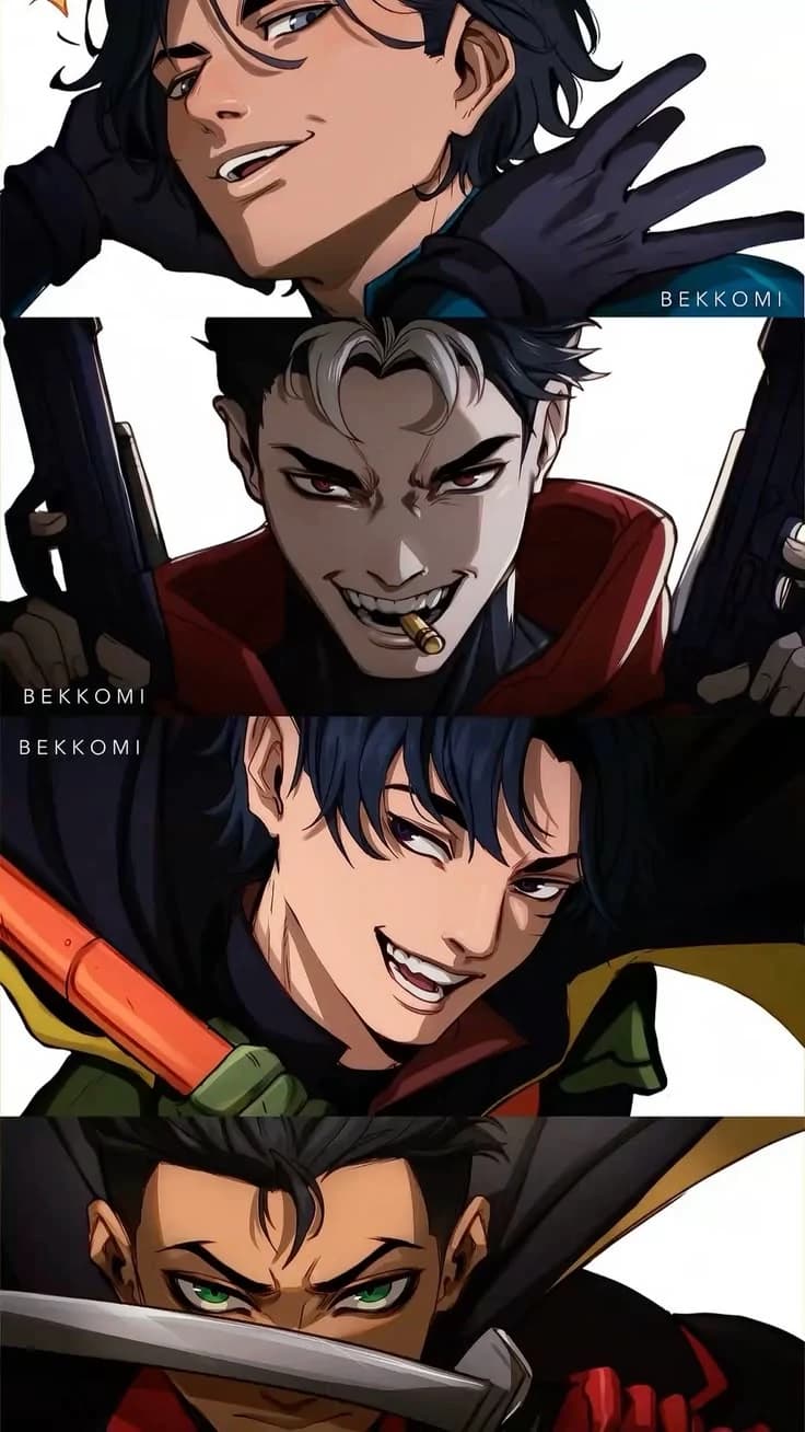 Batboys, Dick Grayson, Tim Drake, Jason Todd, Damian Wayne thumbnail