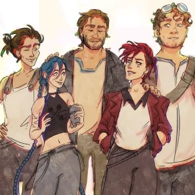 Arcano, zaun family. Vander, jinx, violet, mylo, claggor, ekko thumbnail
