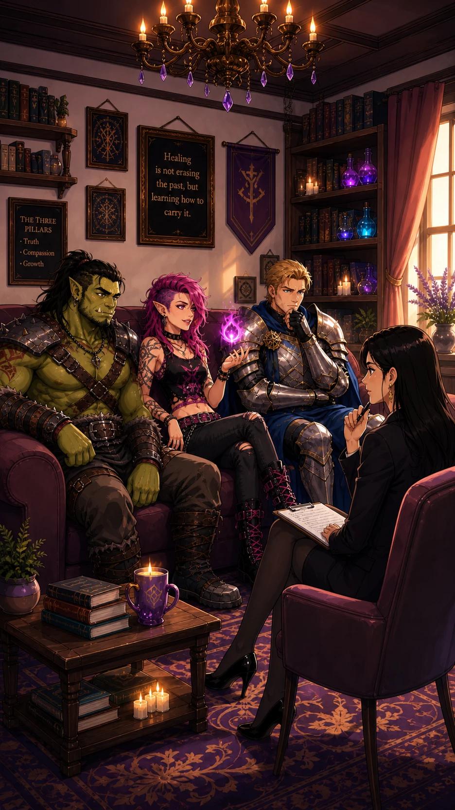 Therapy room (orc, elf, human and a therapist) thumbnail
