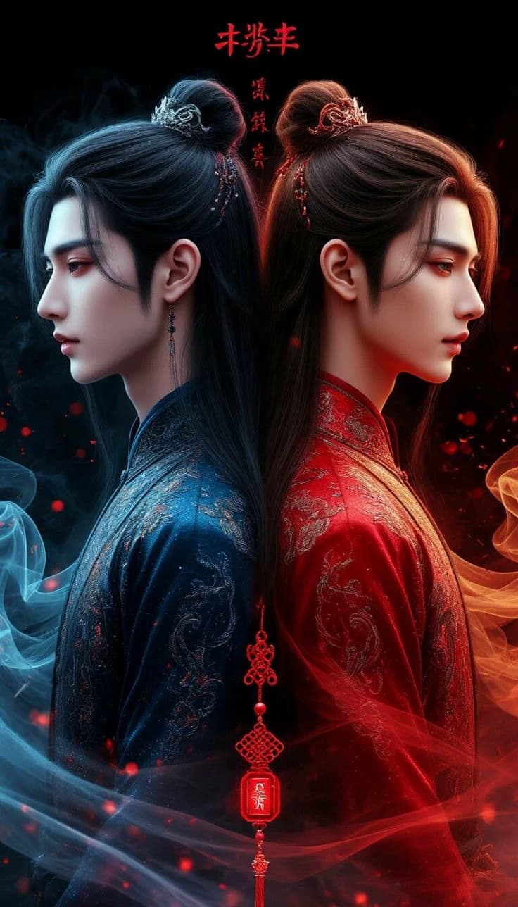 Twin dragon kings, fire and ice thumbnail