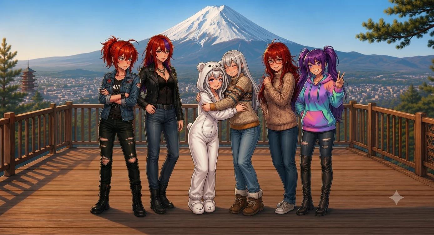 from left to right we have Mina, Rio, Yuuki, Luna, Anake and Sora thumbnail