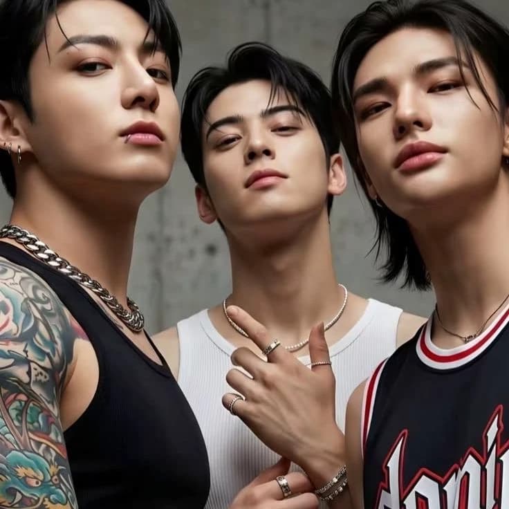jungkook, eunwoo and hyunjin thumbnail