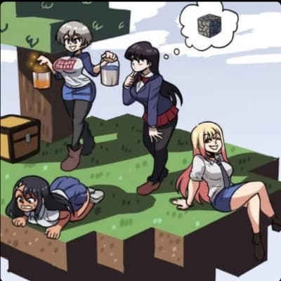 4 waifus Minecraft thumbnail