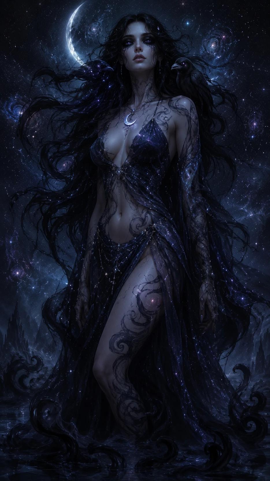Nyx - primordial goddess of darkness thumbnail