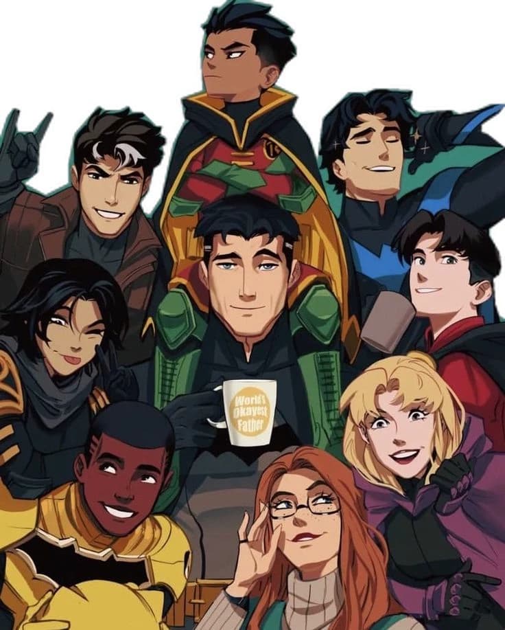 Batfamily -Jason, Dick, Damian, Bruce, Tim, Barbara. thumbnail