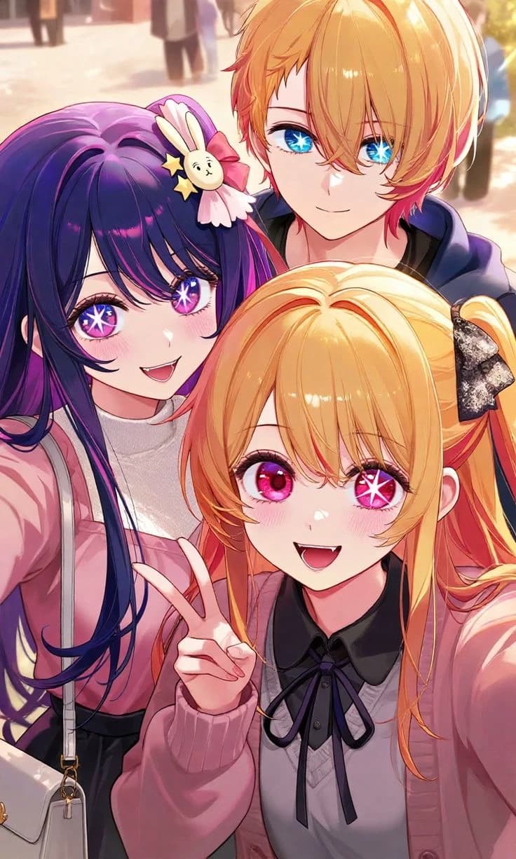 Ai hoshino y sus dos hijos Aqua y Ruby Hoshino thumbnail