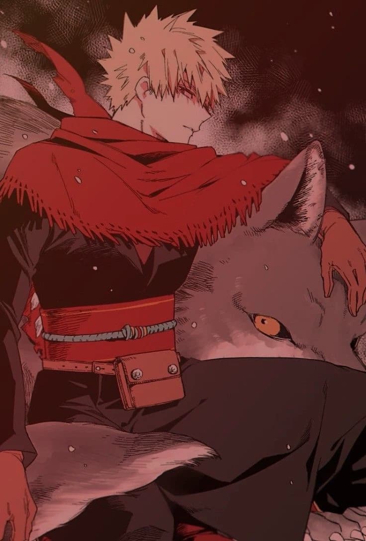 Katsuki Bakugo (Half Human Winter wolf, Omegaverse Au)  thumbnail