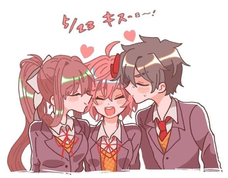 Mc,, Sayori {You) And Monika !! thumbnail
