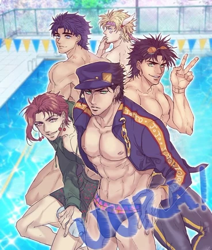 Jotaro, Joseph, Jhonatan, Cesar e Kakyoin (festa na piscina 👅) thumbnail