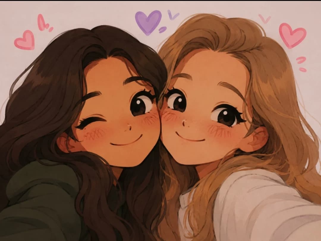 Emily (black hair) & Violet (blonde hair) thumbnail