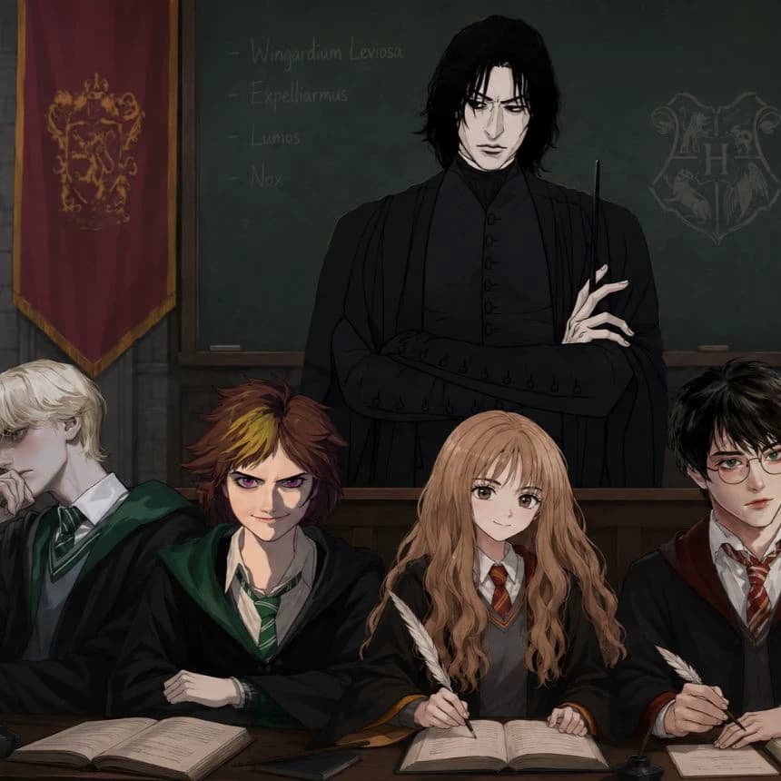 Draco, Marula, Hermione, Harry/ Severus snape thumbnail