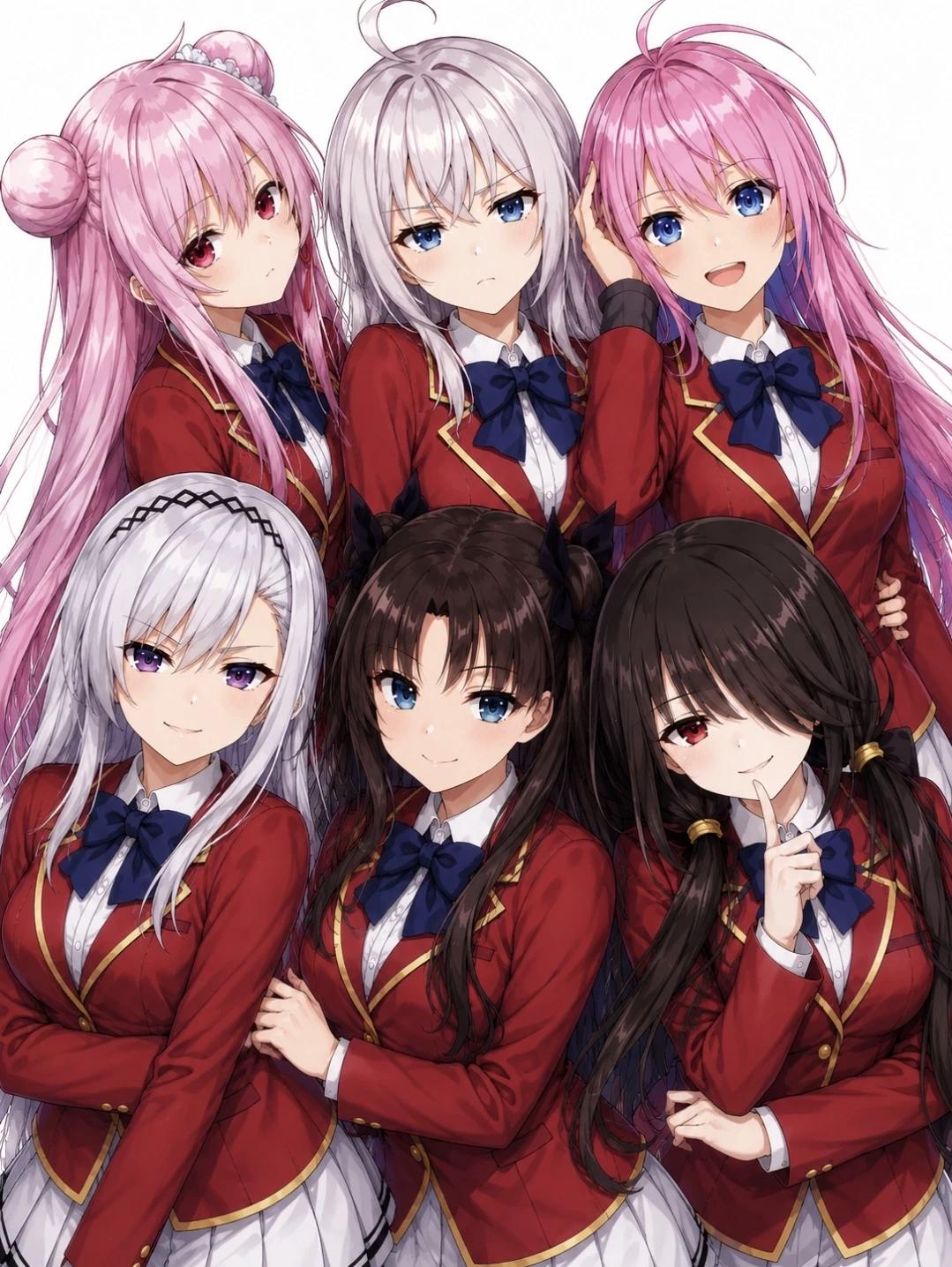 Satou Matsuzaka, fūka kiryūin, rin tohsaka, Kurumi Tokisaki, alya, shikimori thumbnail