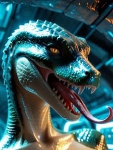 Reptilian girl interrogation thumbnail