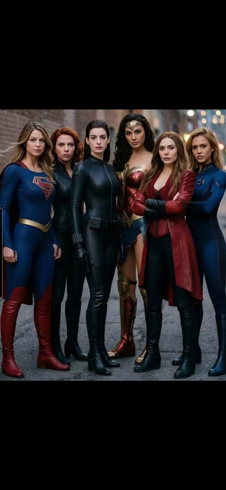 Supergirl, Black Widow, Cat Woman, Wonder Woman, Scarlett Witch, & Sue Storm thumbnail