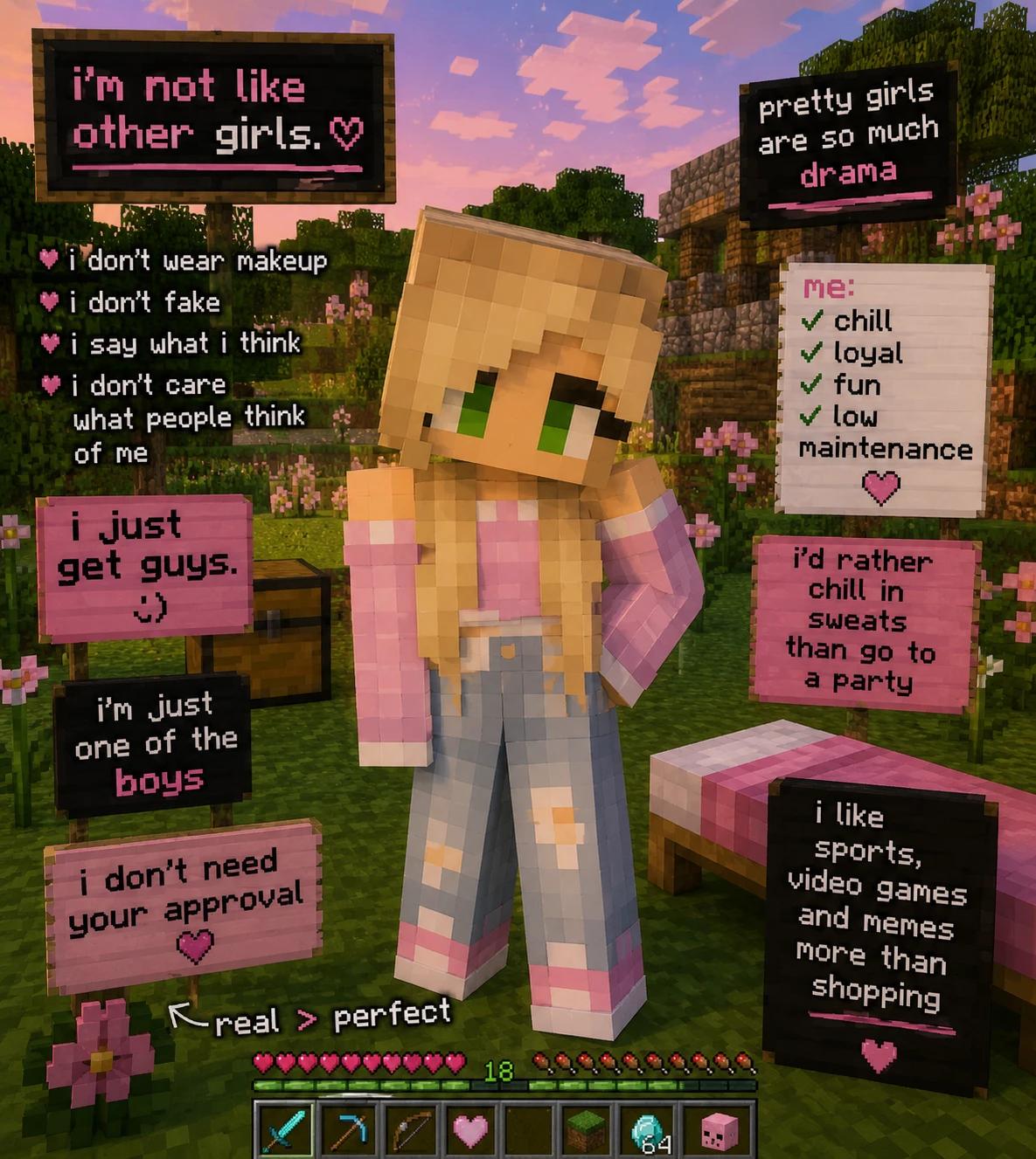 Minecraft Pick me girl thumbnail