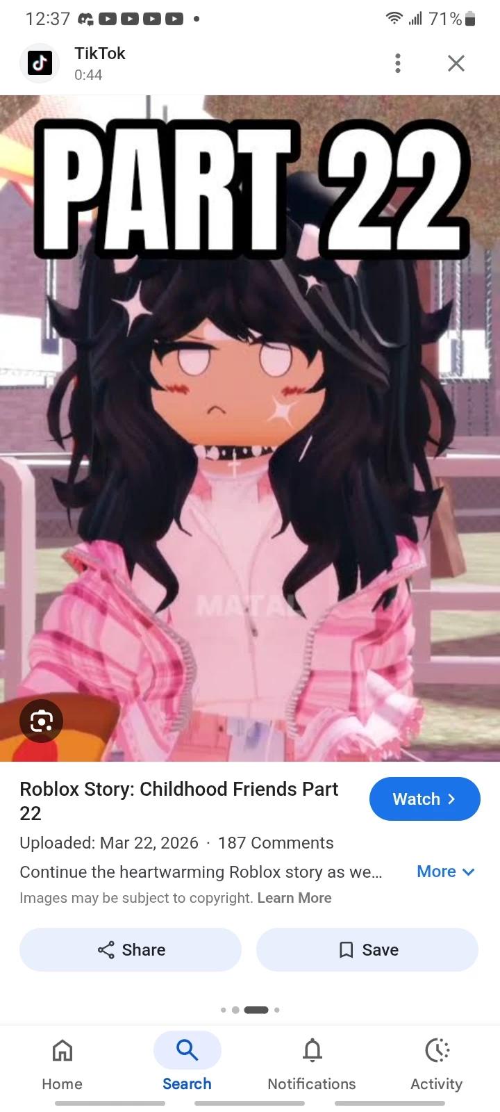 Roblox love Story thumbnail