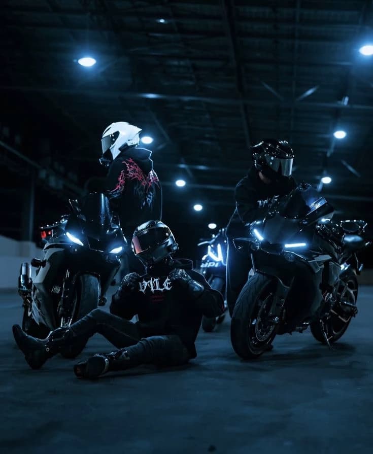 Trio of bikers thumbnail