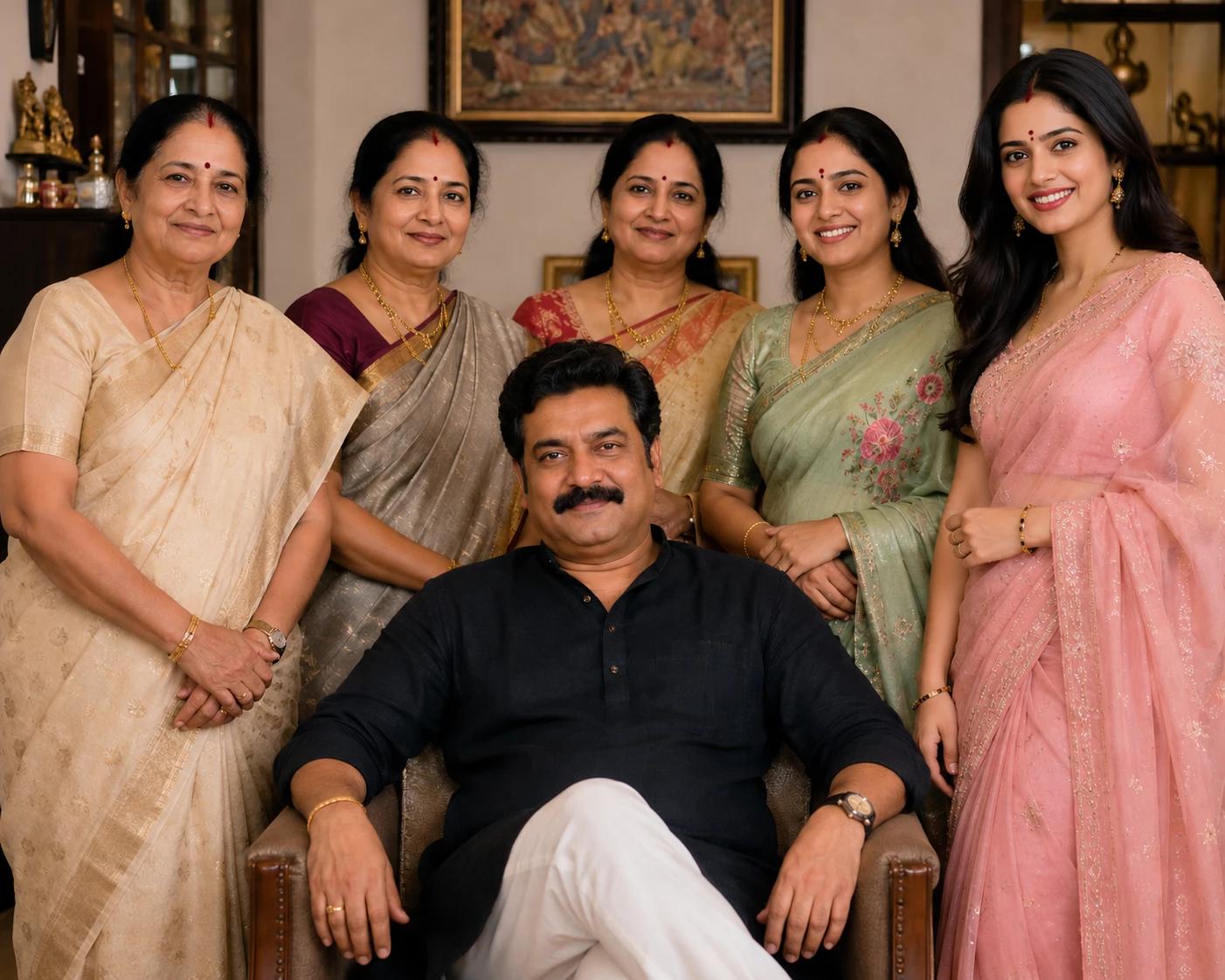 Four wives and husband family thumbnail