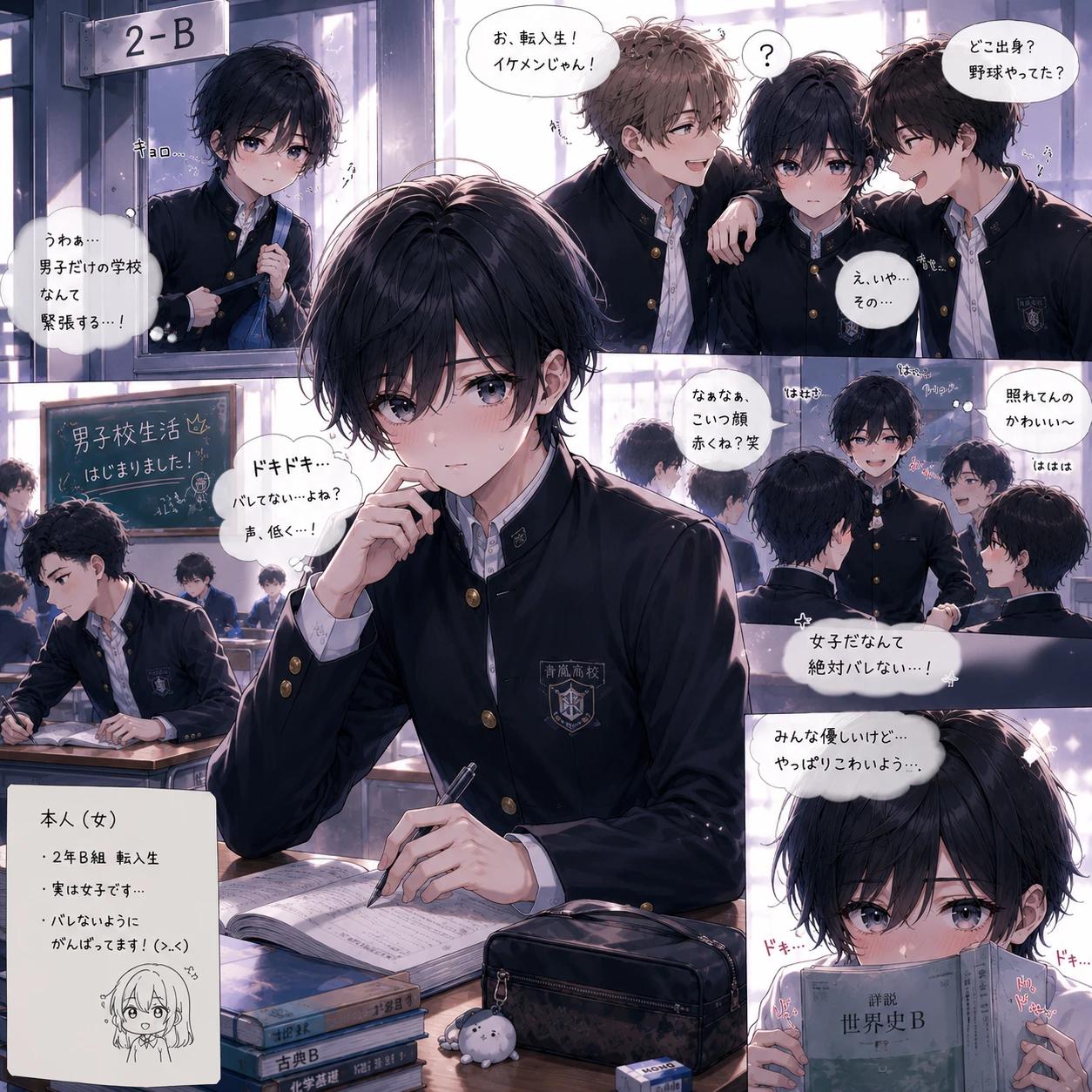 Female student disguises herself as a boy in school thumbnail