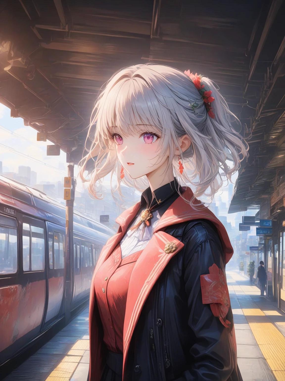 The girl at the train station thumbnail