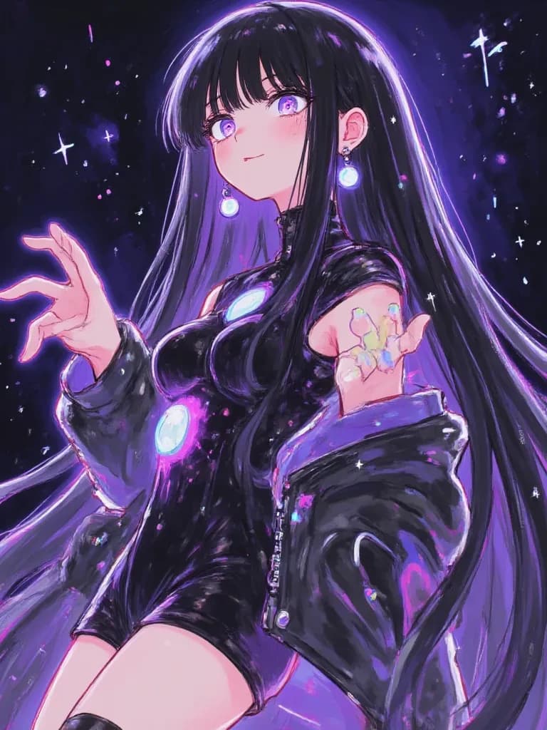 "Nyx Lumina" ✨ — Girl of Darkness and Energy Core — thumbnail