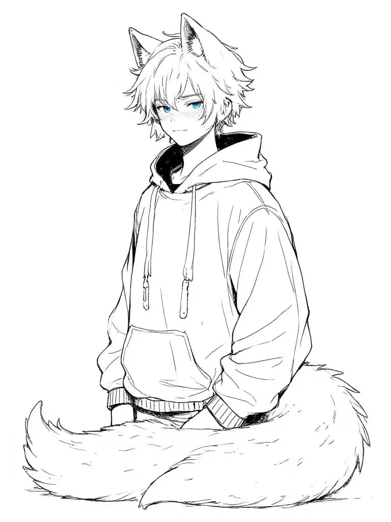 Rez " boy combination of a hybrid of a sky dragon and a sacred arctic fox* thumbnail
